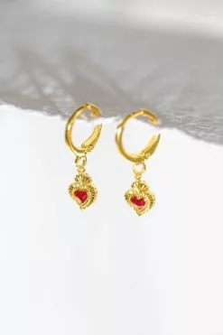 Fortune & Frame Mini Sacred Heart Earrings -FRAME SHOP 1bd955b7 d144 4ef5 b8a4 7d0397da8d0a
