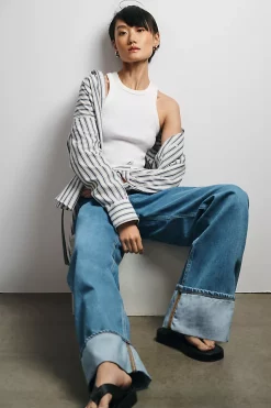 Frame Rolled-Cuff High-Rise Wide-Leg Jeans -FRAME SHOP 4122941520062 093 b4