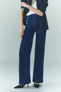 Frame Sailor Snap High-Rise Wide-Leg Jeans -FRAME SHOP 4122941520068 091 b3