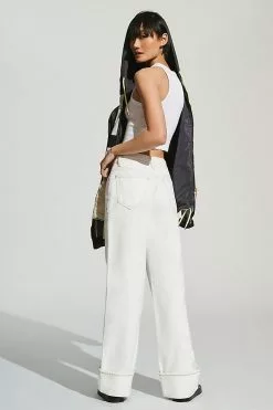 Frame Rolled High-Rise Wide-Leg Jeans -FRAME SHOP 4122941520124 011 b4