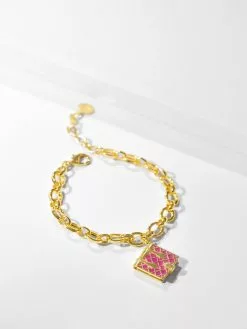 Fortune & Frame Magenta Book Bracelet