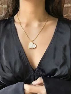 Fortune & Frame Deco Heart Locket Necklace -FRAME SHOP CN DHRT 2013482 12