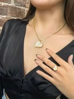 Fortune & Frame Deco Heart Locket Necklace -FRAME SHOP CN DHRT 2013482 14