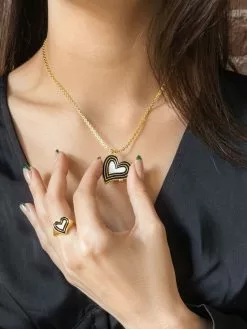 Fortune & Frame Deco Heart Locket Necklace -FRAME SHOP CN DHRT 2013482 18