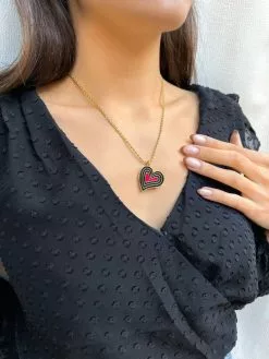 Fortune & Frame Deco Heart Locket Necklace -FRAME SHOP CN DHRT 2013482 4