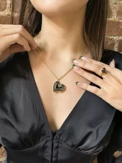 Fortune & Frame Deco Heart Locket Necklace -FRAME SHOP CN DHRT 2013482 8