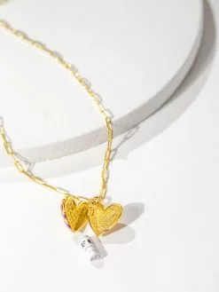 Fortune & Frame Jeweled Heart Locket Necklace -FRAME SHOP CN HRT LKT G 1761141 3