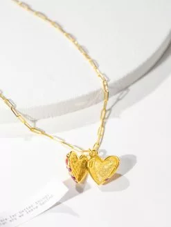 Fortune & Frame Jeweled Heart Locket Necklace -FRAME SHOP CN HRT LKT G 1761141 4