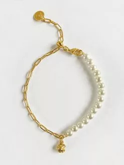 Fortune & Frame Fortune Cookie Pearl Bracelet