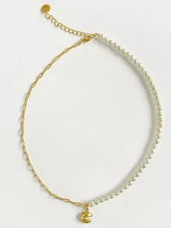 Fortune & Frame Fortune Cookie Pearl Necklace